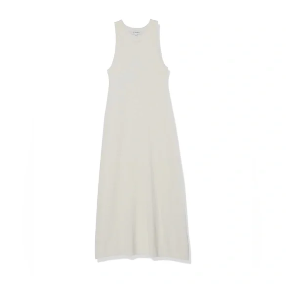 The Drop | Women’s Whisper White Gabriela High Neck A-line Side-Slit Maxi Dress - Picture 9 of 9